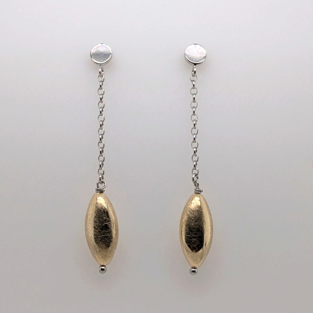 Gold Plated Sterling Silver Dangle Earrings